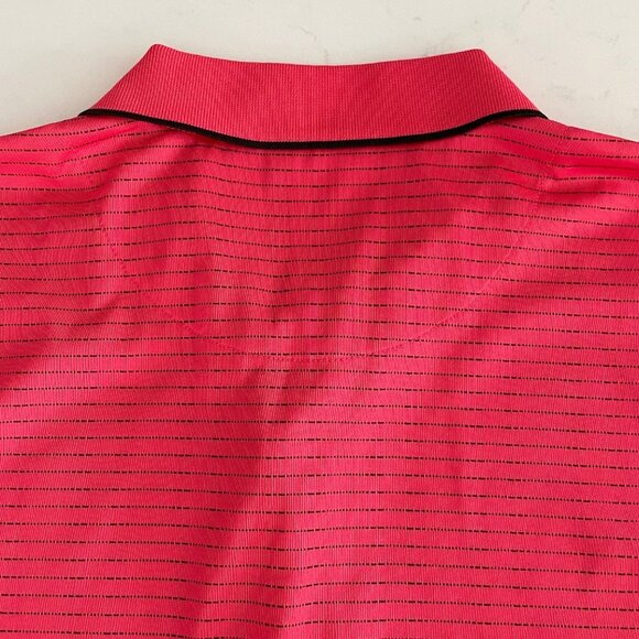Grand Slam Golf Short Sleeve Striped Polo Polyester Shirt Red + Black Sz XL - Picture 7 of 14